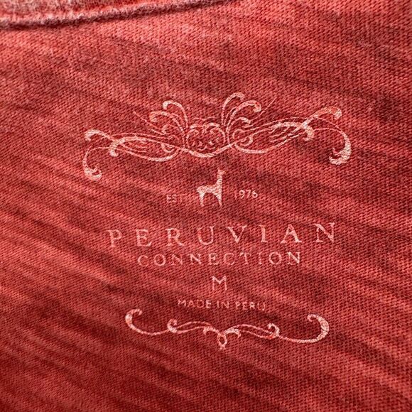 Peruvian Connection Long Sleeve Tee Shirt  Burnt orange/red size Medium - Picture 8 of 10